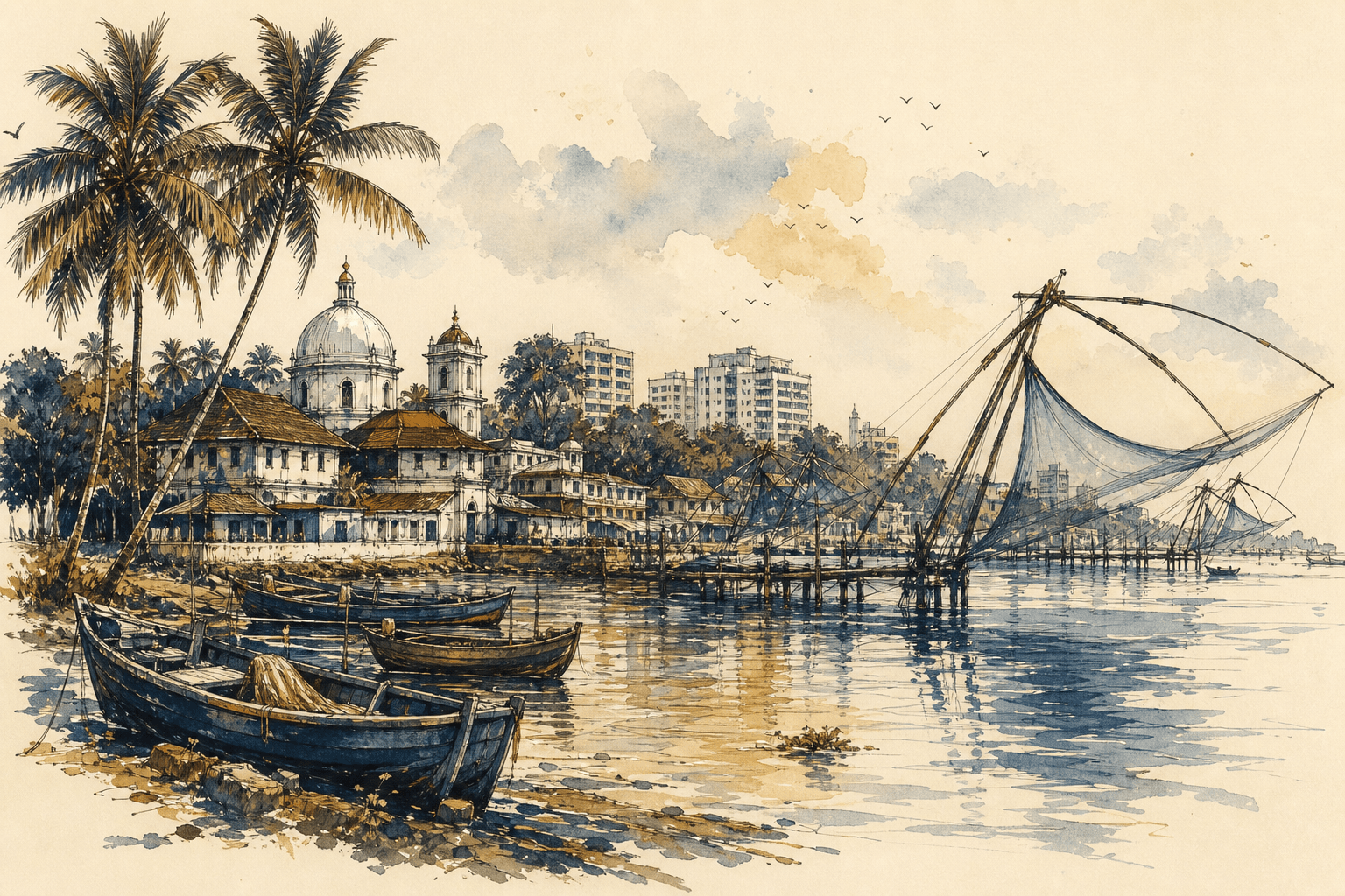 Illustrated view of Kollam