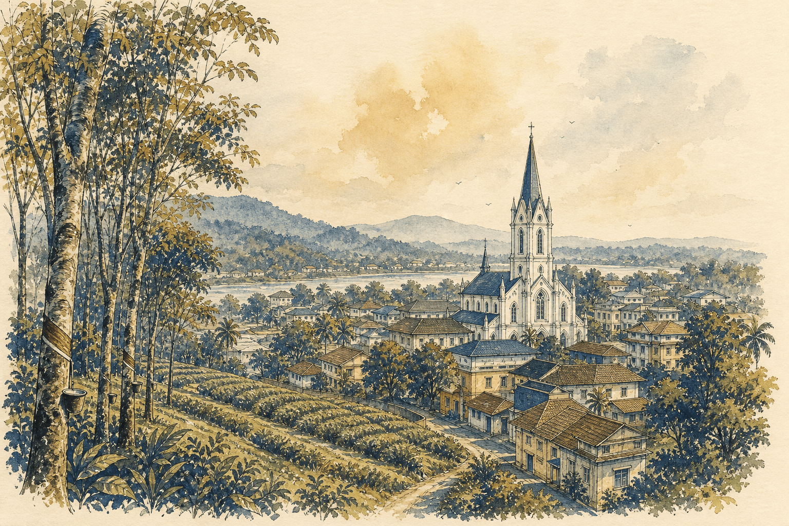 Illustrated view of Kottayam