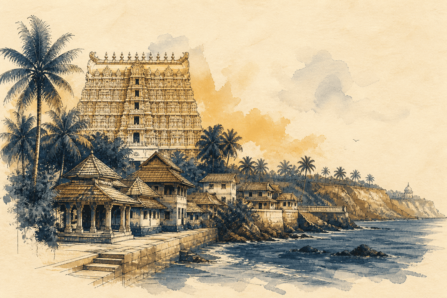 Illustrated view of Thiruvananthapuram